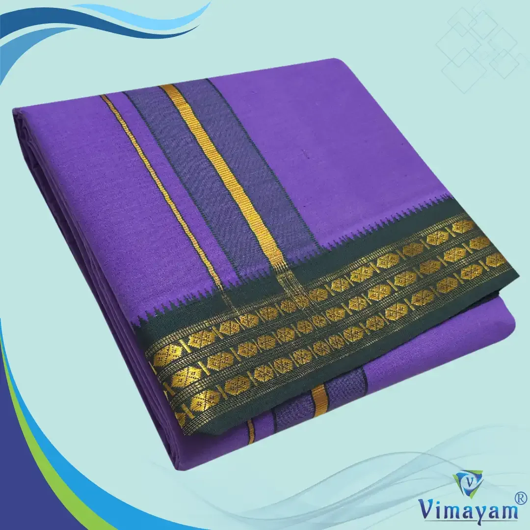 Violet colour dhoti udraj coin border – COLOUR DHOTIES | New Arrival | Vimayam Dhoties
