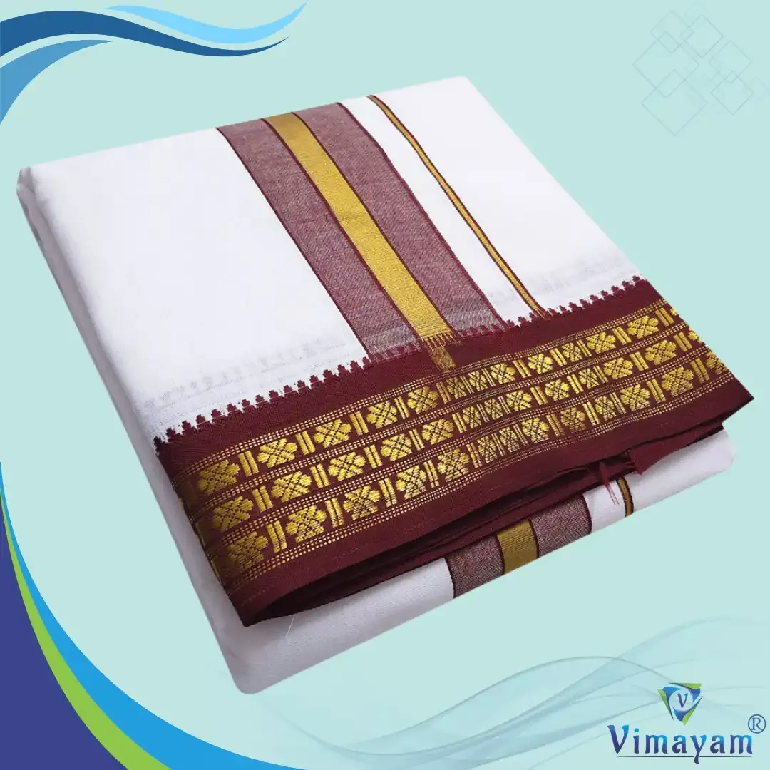 White colour dhoti udraj coin border – COLOUR DHOTIES | New Arrival | Vimayam Dhoties