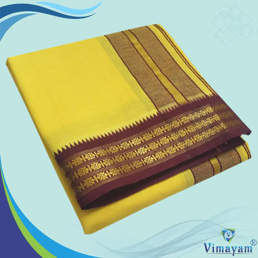 Yellow colour dhoti udraj coin border – COLOUR DHOTIES | New Arrival | Vimayam Dhoties