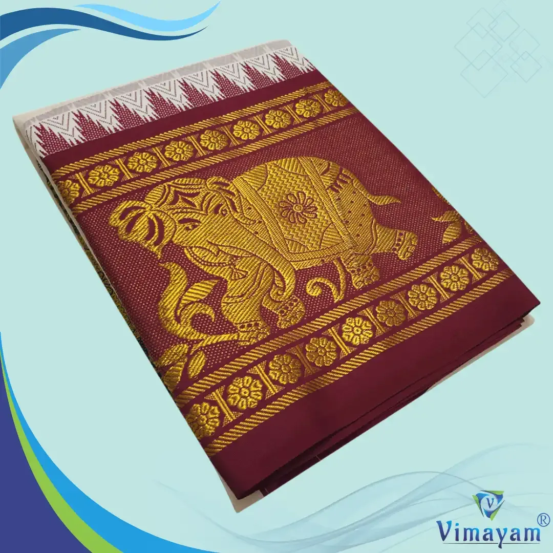 Elephant designed dhoti premium quality  - Vimayam Dhoties