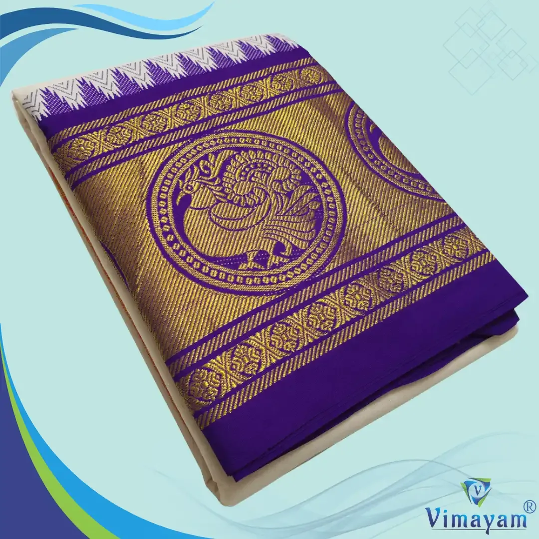 Peacock designed dhoti premium quality  - Vimayam Dhoties