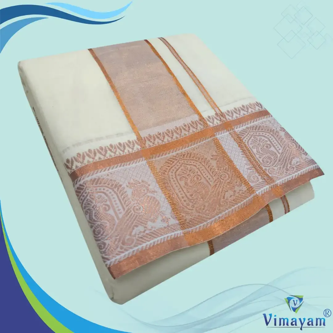 Copper zari border premium quality dhoti - Assorted designes – Vimayam Dhoties
