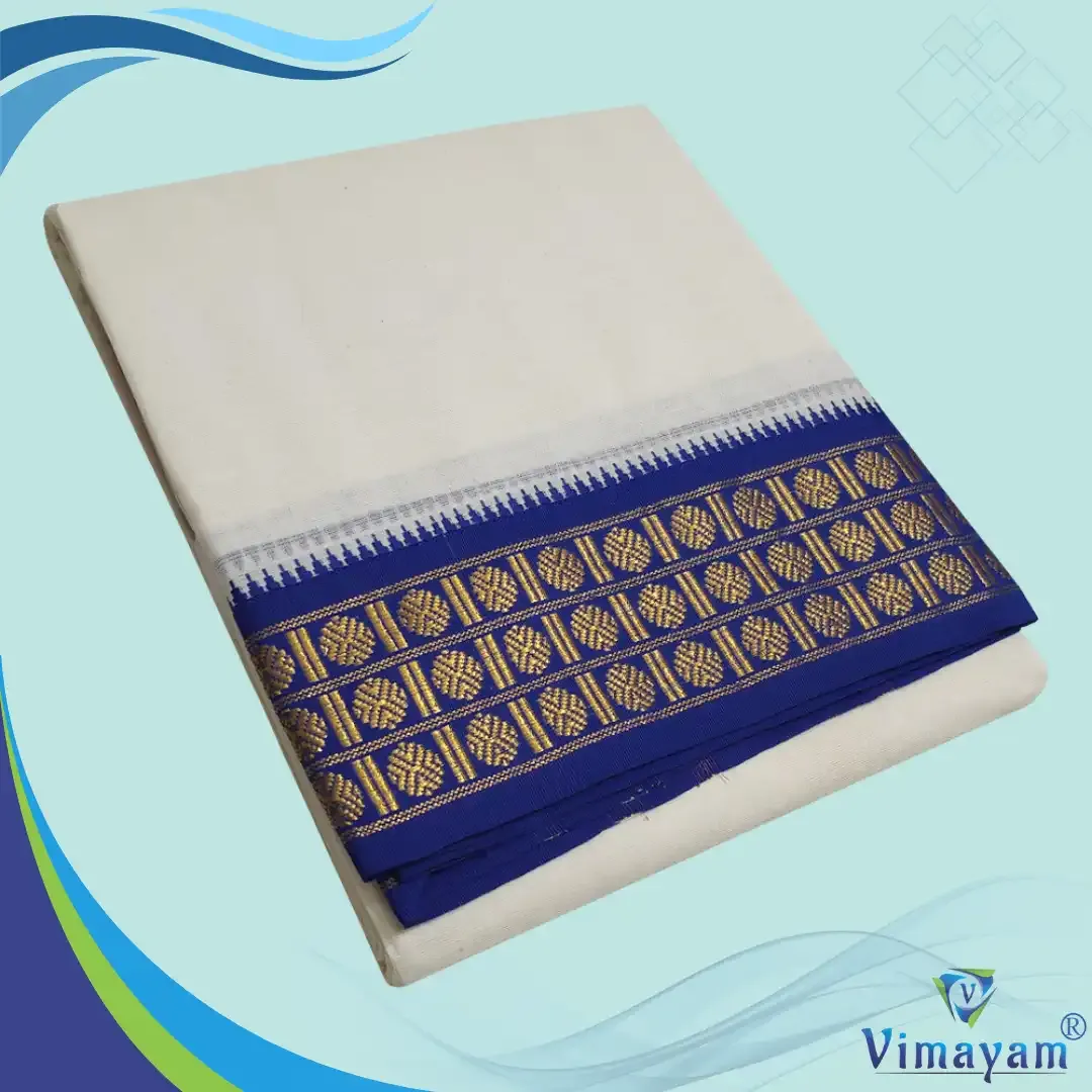Fancy 3 star diamond star designed dhoti  – Vimayam Dhoties