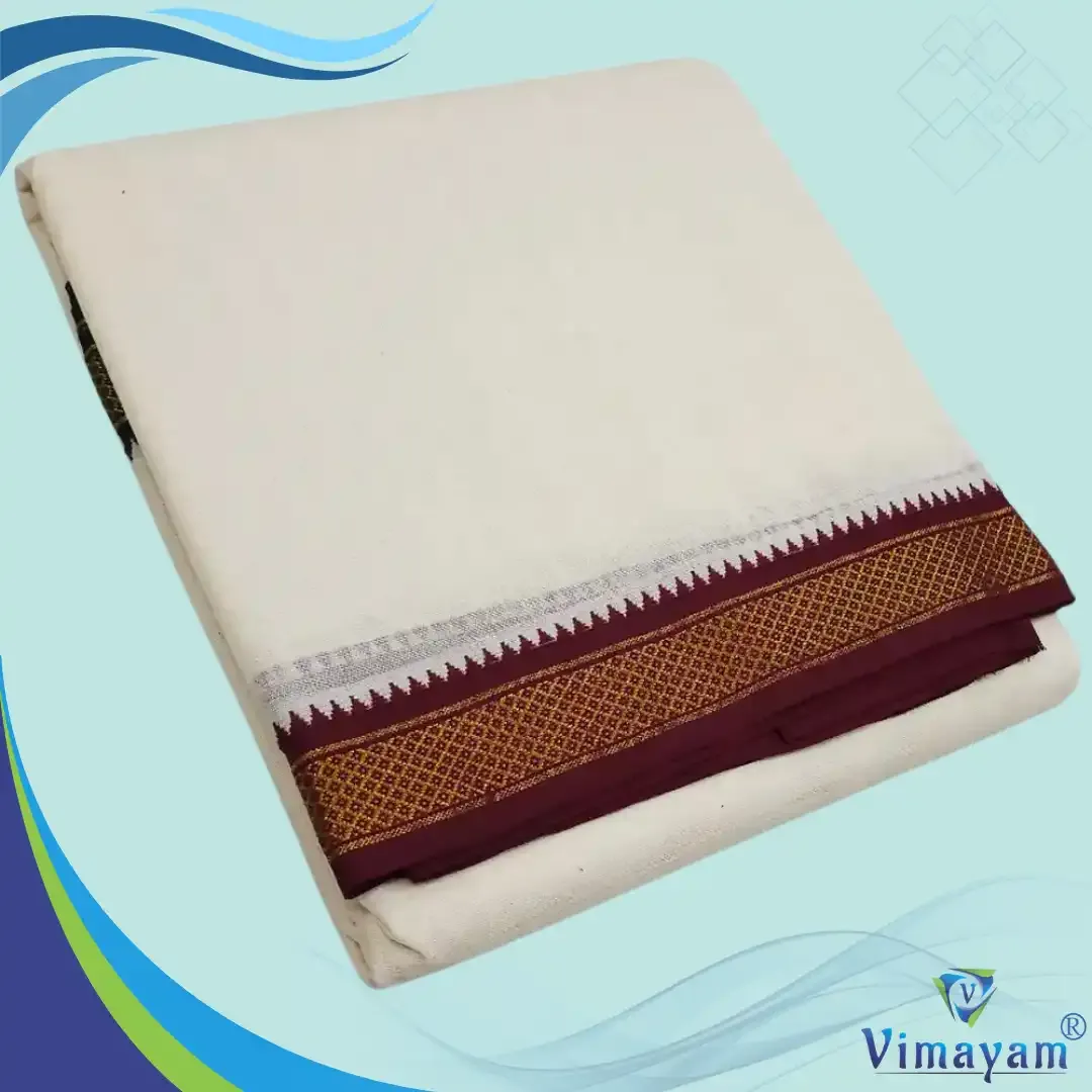 Pure cotton mayilkan dhoti 5 kan dhoti - Vimayam Dhoties