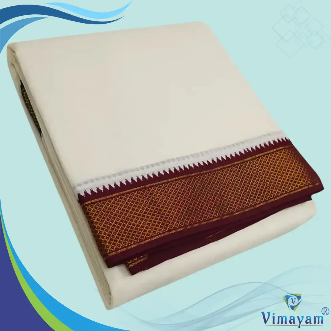 Pure cotton mayilkan dhoti 10 kan dhoti - Vimayam Dhoties