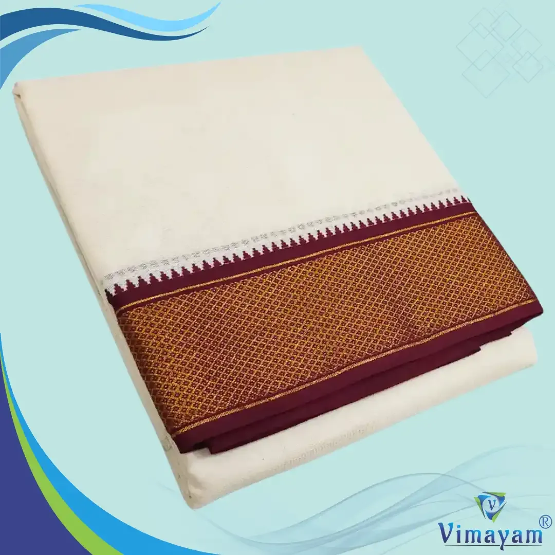 Pure cotton mayilkan dhoti 16 kan dhoti