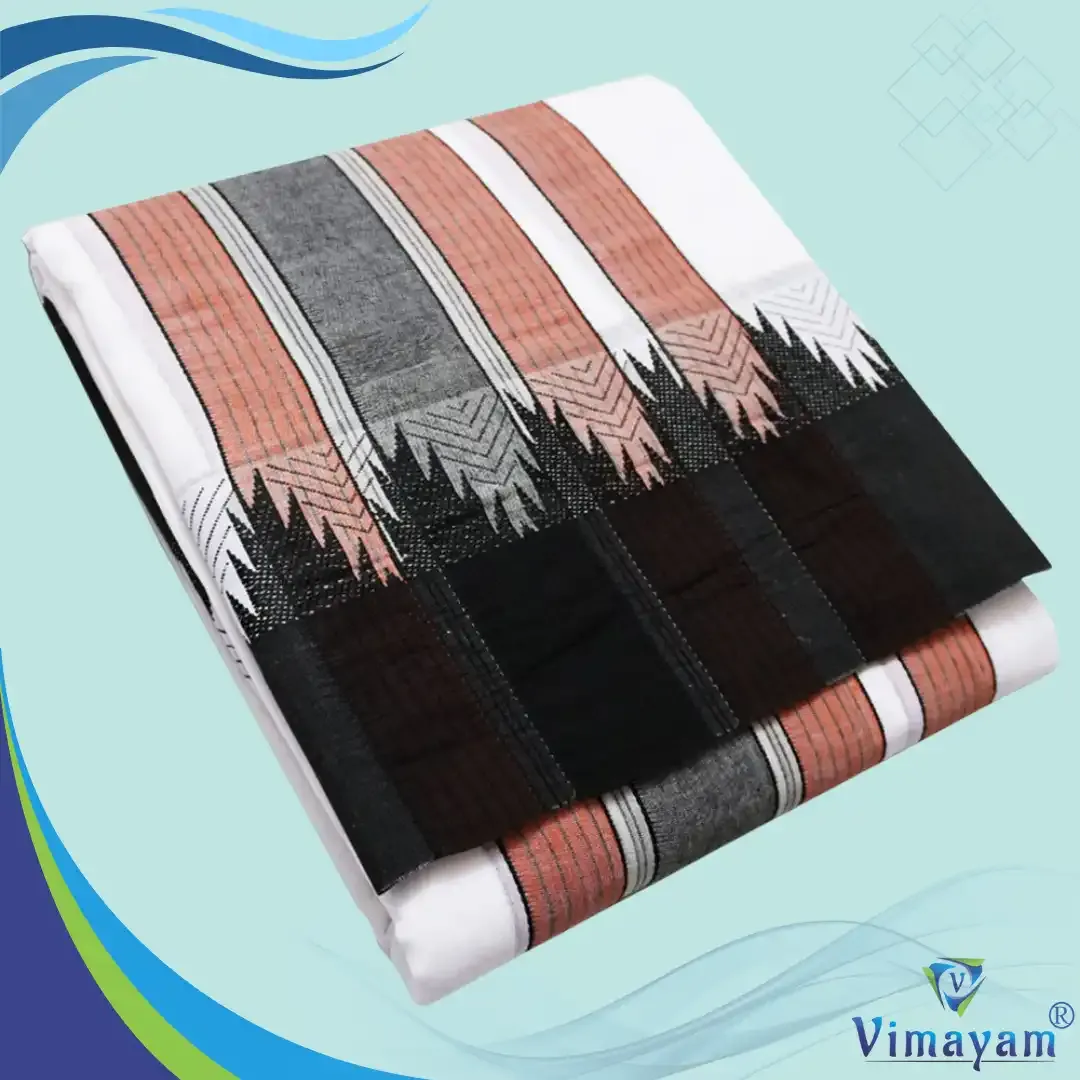 Black border thalamboo premium quality vaishnava dhoti - Vimayam Dhoties