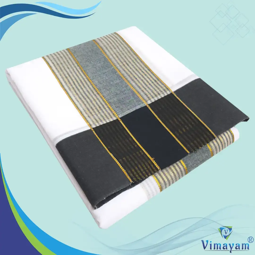 Black border plain premium quality dhoti  - Vimayam Dhoties