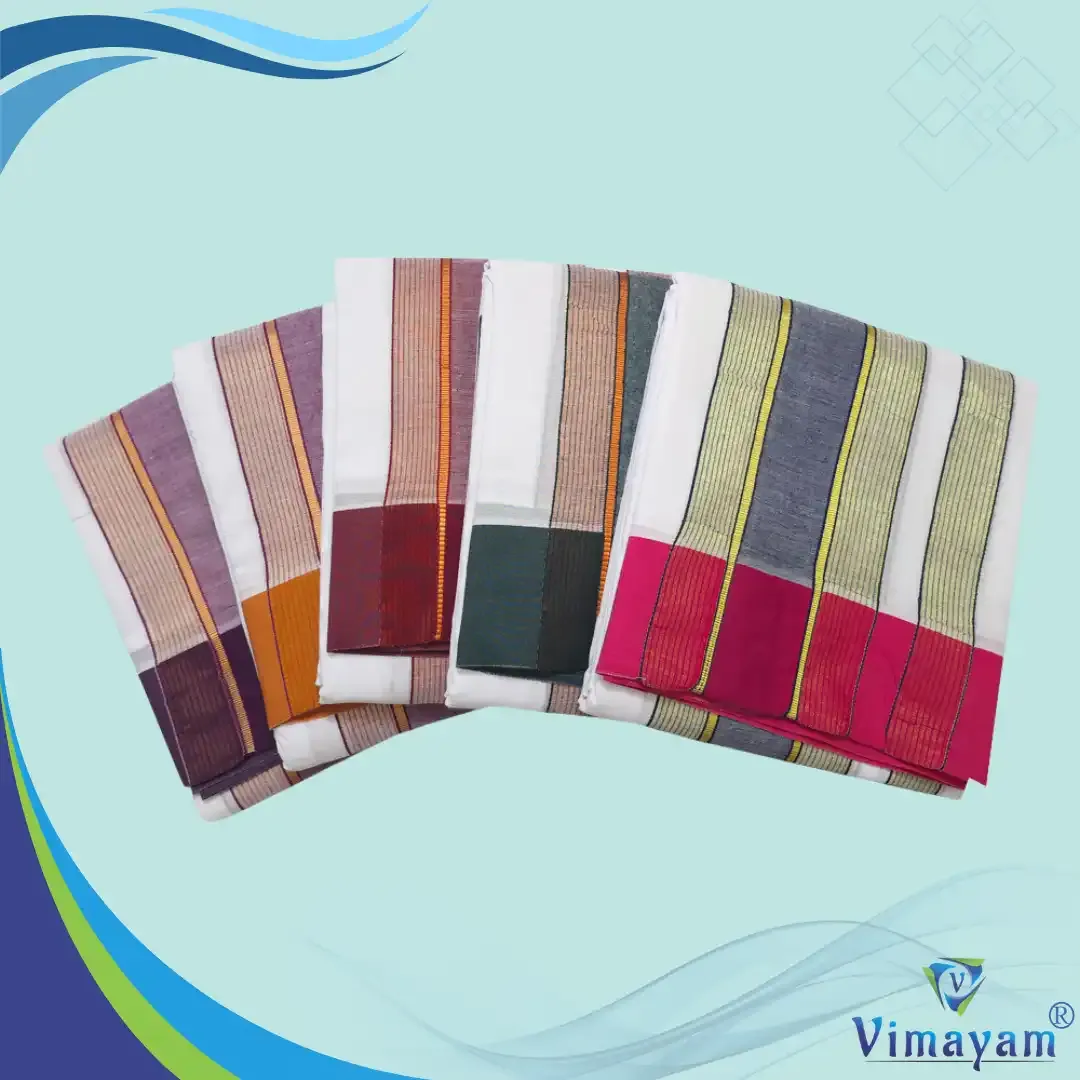 Black border plain special premum quality - assorted border colours - Vimayam Dhoties