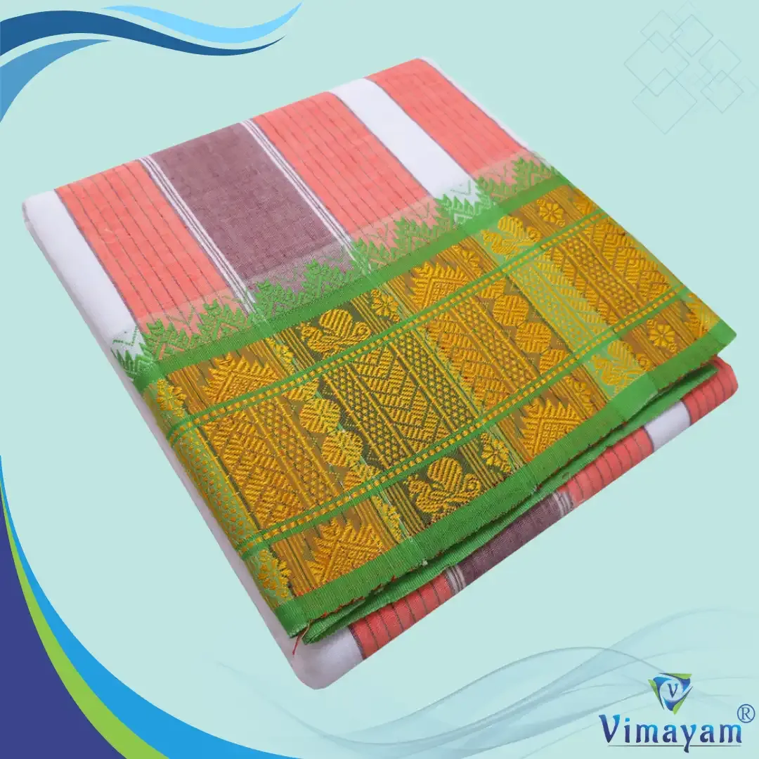 Flower peacock vaishnava dhoti special quality - Vimayam Dhoties