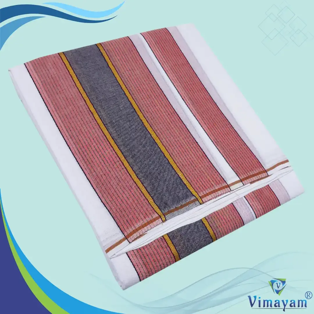 Cotton border dhoti premium quality - Assored border colours