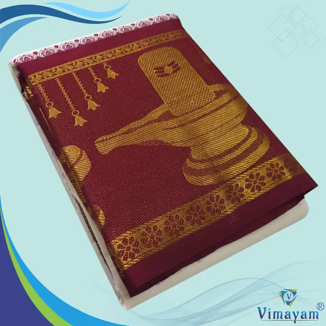 Nandhi lingam designed big border premium quality dhoti - Vimayam Dhoties