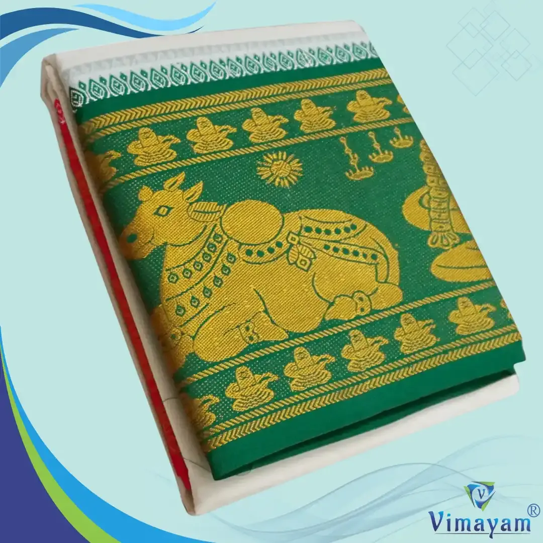 Lingam Nandhi designed big border premium quality dhoti- Assorted border colours - Vimayam Dhoties