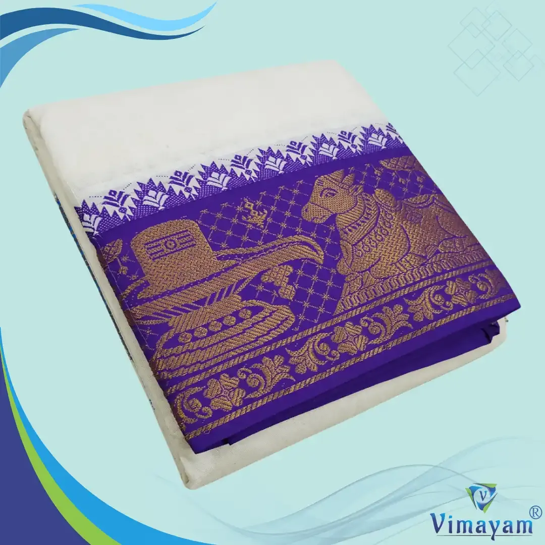 Lingam Nandhi designed premium quality dhoti- Assorted border colours - Vimayam Dhoties