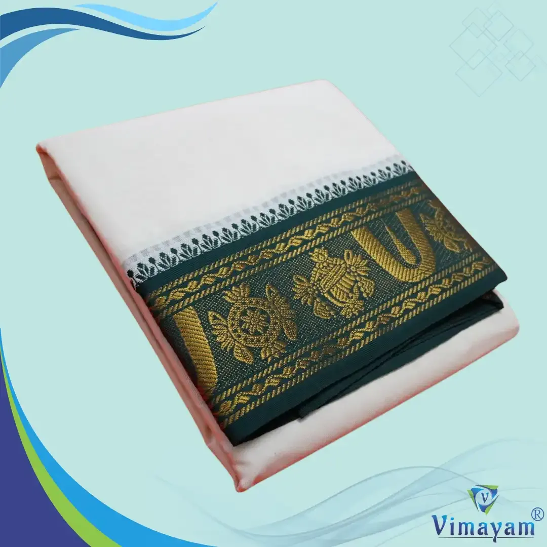 Thiruman U designed balaji border special quality dhoti - Assorted border colours - Vimayam Dhoties