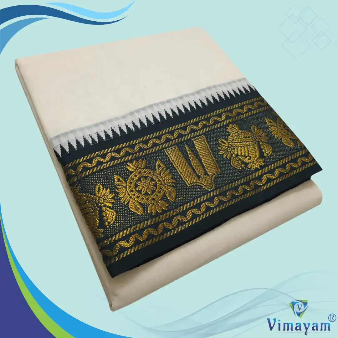 Thiruman Y designed balaji border special qulaity dhoti - Assorted border colours - Vimayam Dhoties