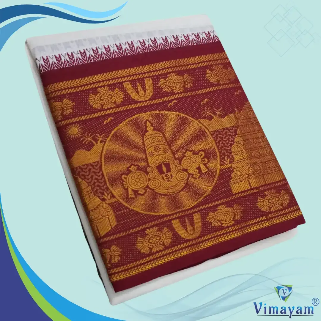 Thiruman U designed big border premium quality dhoti- Assorted border colours - Vimayam Dhoties