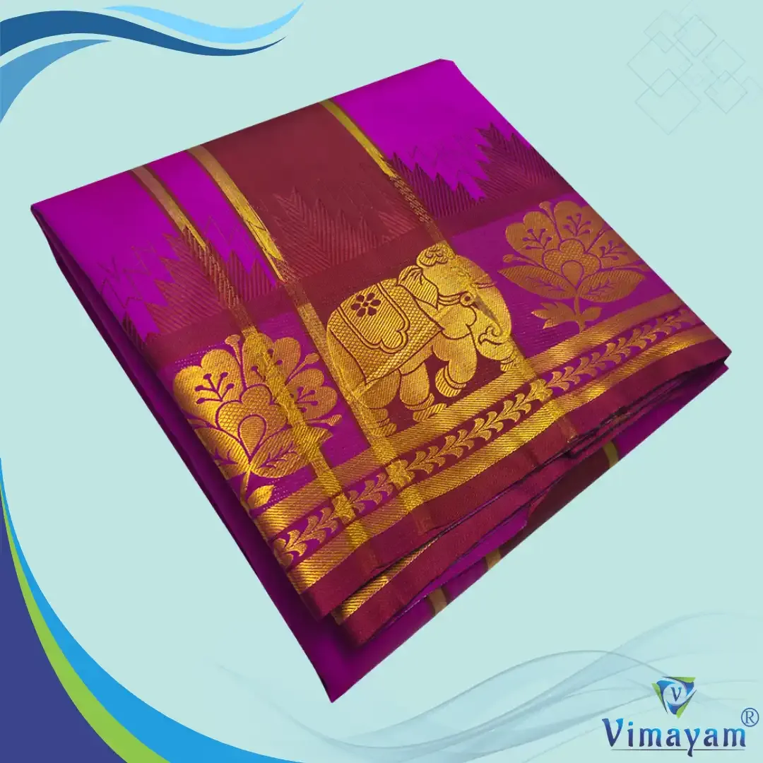 Purple soft silk special quality - Assorted border designs