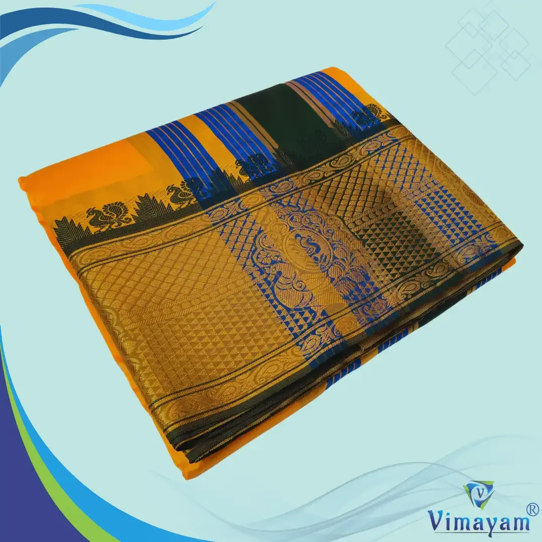 Tirupathi vasthiram melchat 24X12 - Golden mango(Assorted Border designs)