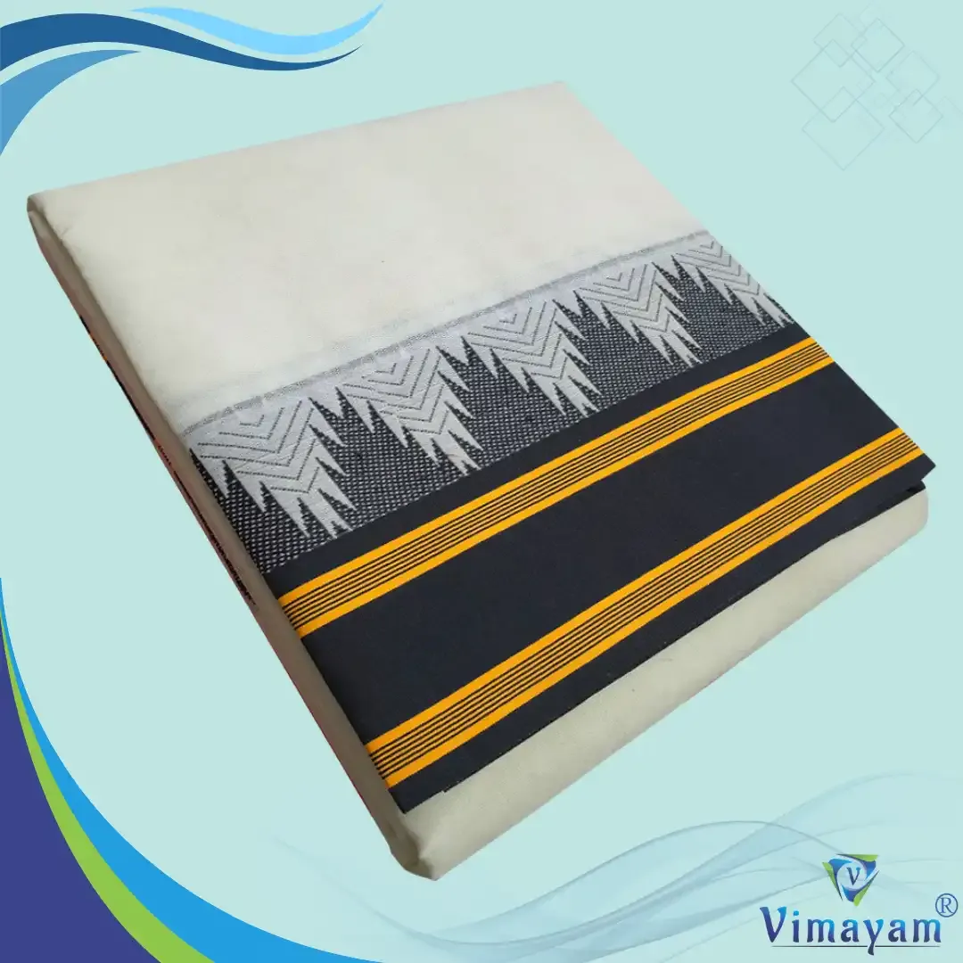 Black fancy border thalampoo dhoti Premium quality - Vimayam Dhoties