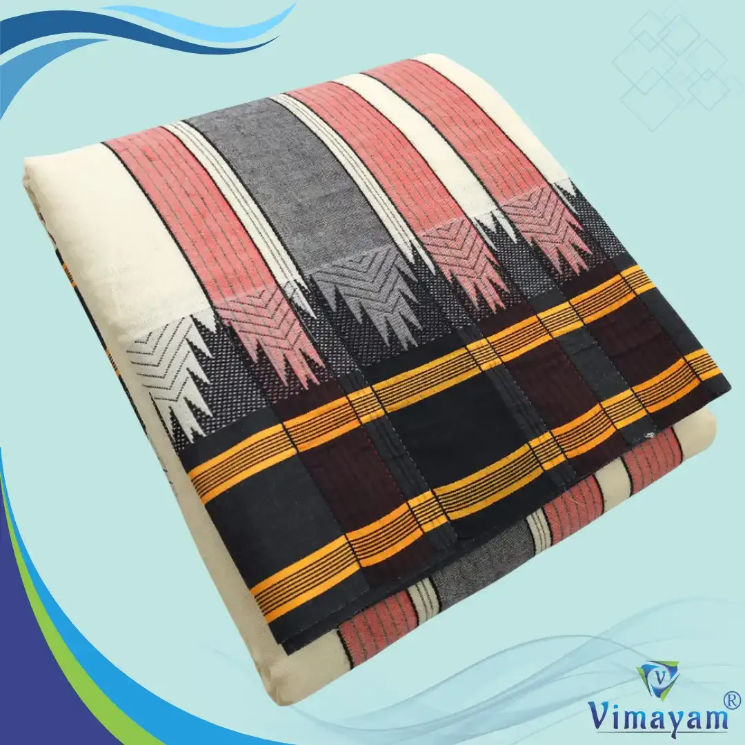 Black fancy border dhoti thalamboo vaishnava dhoti  - Vimayam Dhoties