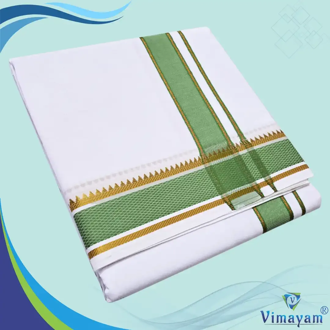 Mayilkan assorted 2 inch thread border premium quality dhoti