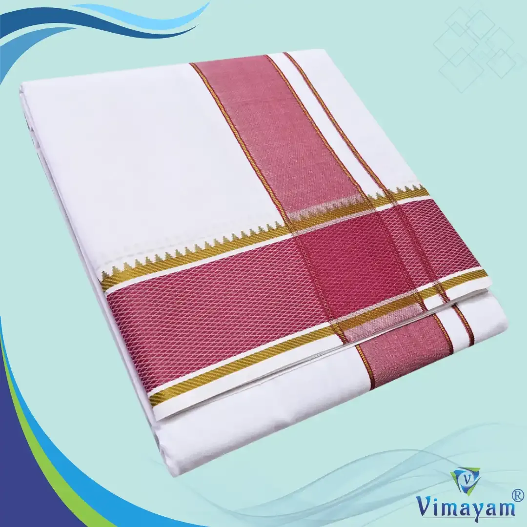 Mayilkan assorted 3 inch thread border premium quality dhoti