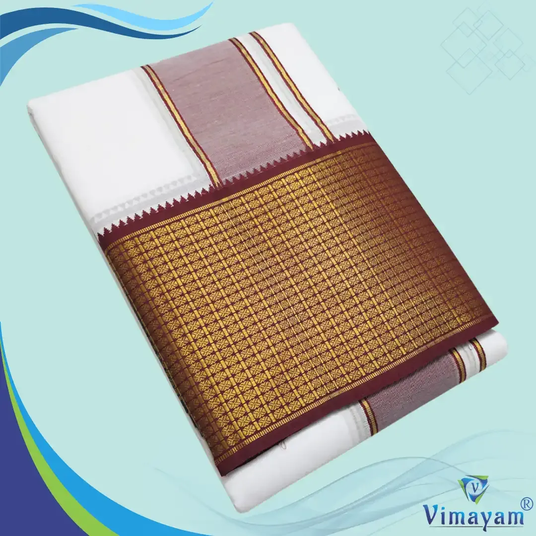 24 Udraj border Pure white dhoti - Assorted border colours