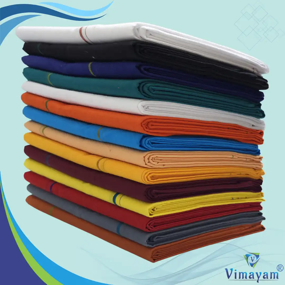 Mild border special quality cotton dhoti - Assorted border colours