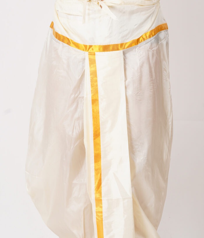 Golden Jari Readymade Panjagajam Pocket Dhoti - Image 4