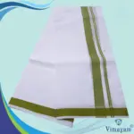 1 Inch Gundanji Green Border Dhoti - Image 2