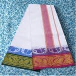 Temple Border Pure White Dhoti 9X5 - Image 2