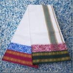 Temple Border Pure White Dhoti 9X5 - Image 2
