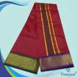 Maroon Colour Art Silk MayilKan Colour Dhoti - Image 2