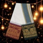 Dual Elephant Jaquad 10" Border Best Quality Dhoti - Image 2