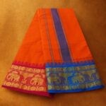 Orange Cotton Colour Fine Quality Dhoti 5 Inch Border - Image 2