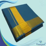 Peacock Neck Color Dhoti with Golden Zari Border