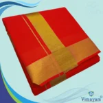 Queen Rose Color Dhoti with Golden Zari Border