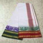 Temple Border Pure White Dhoti 9X5 - Image 2