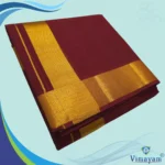 Maroon Color Dhoti with Golden Zari Border