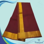 Maroon Color Dhoti with Golden Zari Border - Image 2