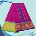 Purple Cotton Colour Fine Quality Dhoti 5 Inch Border - Image 2