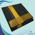 Black Color Dhoti with Golden Zari Border