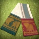 Elephant Designed 10" Border Premium Quality Dhoti - Image 2