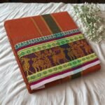 Kavi Cotton Colour Fine Quality Dhoti 5 Inch Border - Image 2