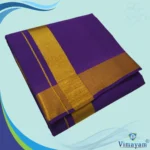 Lavender Color Dhoti with Golden Zari Border