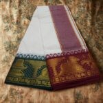 Nandhi Lingam Designed 7 Inch Border Half White Quality Dhoti - Image 2