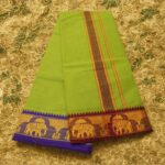 Mint Green Cotton Colour Fine Quality Dhoti 3 Inch Border - Image 2
