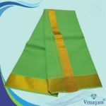 Parrot Green Color Dhoti with Golden Zari Border - Image 2