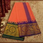 Peach Cotton Colour Fine Quality Dhoti 8 Inch Border - Image 2